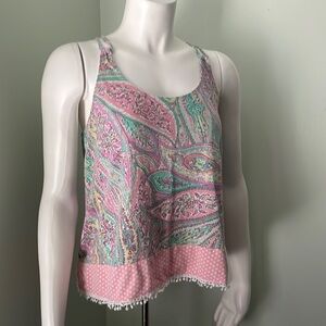 Juicy Couture Black Label Pajamas Paisley Spaghetti Racerback Size Medium